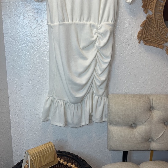 PO: Women’s White Ruffle bottom dress. - Picture 2 of 4
